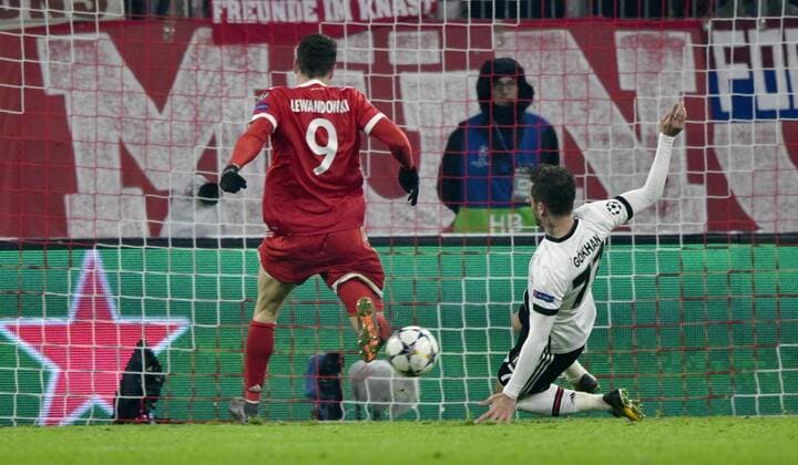 TOR zum 5:0 durch Robert Lewandowski FC Bayern München Champions League CL Achtelfinale Hinspiel FC Bayern München FCB vs Besiktas Istanbul 20.02.2018 FC Bayern München FCB vs Besiktas Istanbul