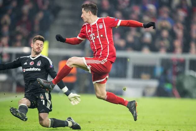20.02.2018 MONACHIUM, PILKA NOZNA (FOOTBALL), UEFA LIGA LISTRZOW (UEFA CHAMPIONS LEAGUE), SEZON 2017 2018 , 1 8 FINAL (ROUND OF 16) MECZ FC BAYERN MONACHIUM - BESIKTAS JK ( FC BAYERN MUNCHEN - BESIKTAS JK ) NZ ROBERT LEWANDOWSKI FOTO LUKASZ SKWIOT CYFRASPORT NEWSPIX.PL --- Newspix.pl FRANCE OUT!  20180220CSLS0081