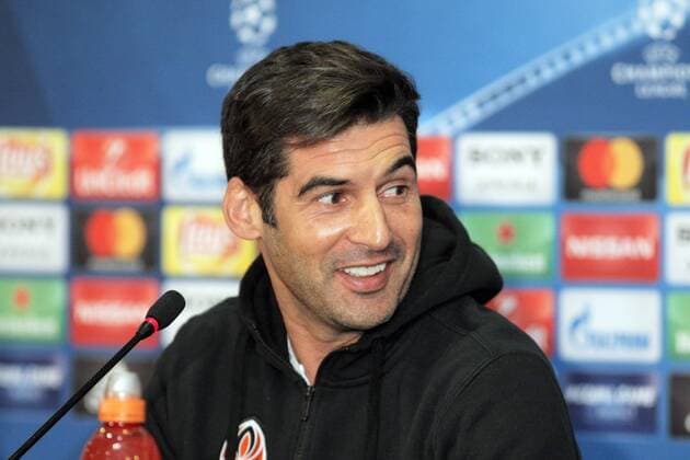 Head coach Paulo Fonseca of FC Shakhtar Donetsk attends a pre-match news conference ahead of the UEFA Champions League Round of 16 1st leg game against A.S. Roma, Kharkiv, northeastern Ukraine, February 20, 2018. Ukrinform. Shakhtar, Roma hold pre-match news conference in Kharkiv  Copyright: xVyacheslavxMadiyevskyyx