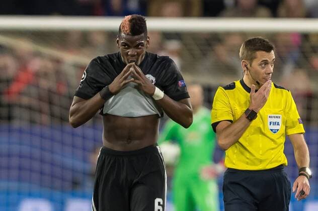 Spain, Sevilla 21.02.2018, UEFA Champions League - 2017 18 Season, Round of 16, First leg, Sevilla FC - Manchester United ManU FC, Paul Pogba (MAN) schaut ( DeFodi507
