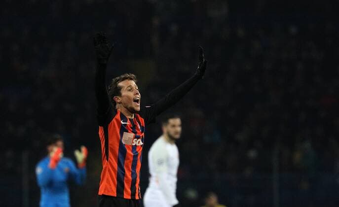 February 21, 2018 - Kharkov, Ukraine - Shakhtar s Bernard reacts during match of the Eight-Finals finals of the Champions League between FC Shakhtar and Roma at Metalist Stadium in Kharkov. Ukraine, Wednesday, February 21, 2018 Shakhtar Donetsk v AS Roma - UEFA Champions League Round of 16: First Leg  - ZUMAn230 20180221_zaa_n230_831 Copyright: xDanilxShamkinx
