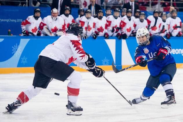 PyeongChang 2018, Eishockey, USA - Kanada, Finale Damen 180222 Jocelyn Lamoureux-Davidson of USA during the Women s Ice hockey Eishockey final between USA and Canada during day thirteen of the 2018 Winter Olympics on February 22, 2018 in Pyeongchang. Photo: Petter Arvidson BILDBYRAN kod PA 91993 Copyright: PETTERxARVIDSON BB180222PA048
