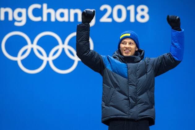 180222 Andre Myhrer of Sweden celebrates at the Medal Ceremony during day thirteen of the 2018 Winter Olympics on February 22, 2018 in Pyeongchang. Photo: Carl Sandin BILDBYRAN kod CS 57999_316 Copyright: CARLxSANDIN BB180222CS045