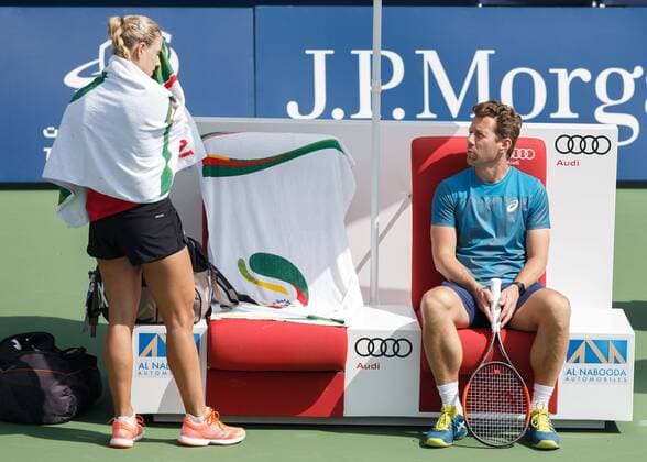 ANGELIQUE KERBER (GER) und Trainer Wim Fissette Tennis - Dubai Tennis Championships 2018 - WTA Tennis Damen - Dubai Duty Free Tennis Stadium - Dubai - - United Arab Emirates - 22 February 2018. Copyright: xJuergenxHasenkopfx