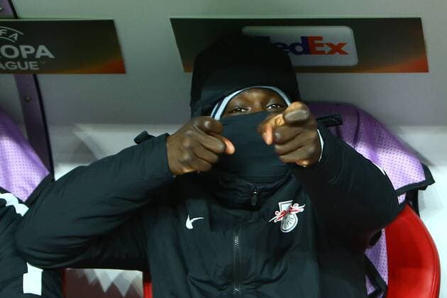 Bilder des Tages SPORT 22.02.2018, xkvx, Fussball Europa League, RB Leipzig - SSC Neapel, emspor, v.l. Jean-Kevin Augustin (RBL - RB Leipzig) Leipzig