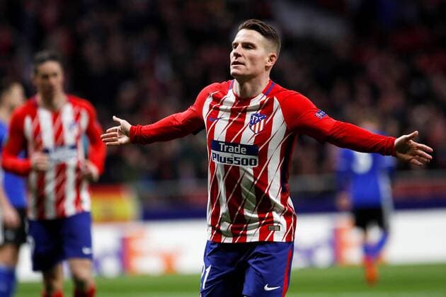 Atletico de Madrid s French striker Kevin Gameiro jubilates a goal during the UEFA Europa League match between Atletico de Madrid and Copenhagen at the Wanda Metropolitano stadium in Madrid, Spain, 22 February 2018. Atletico de Madrid vs. Copenhagen !ACHTUNG: NUR REDAKTIONELLE NUTZUNG!  Copyright: xJuanJoxMartinx MAD004 20180222-636549247960117885