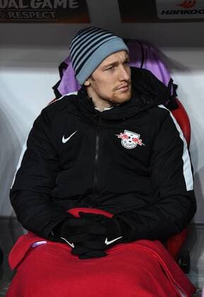Fussball, Herren, Saison 2017 2018, Europa League (Zwischenrunde, Rückspiel), RB Leipzig - SSC Neapel, Emil Forsberg (RB Leipzig) auf der Bank, 22.02. 2017, Copyright: xMatthiasxKochx