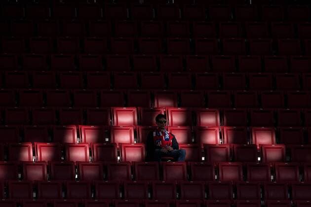 Fan of Atletico Madrid during UEFA Europa League match between Atletico Madrid and FC Copenhagen played at the Wanda Metropolitano Stadium in Madrid, on February 22th 2018.  xRudy AFP7x xAtleticoxMadridxvxFCxCopenhagen,xUEFAxEuropaxLeague,xRoundxofx32x