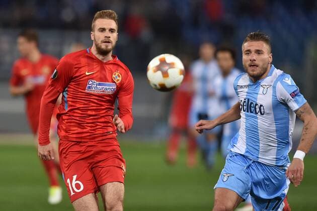 Ciro Immobile Lazio, Bogdan Planic FCSB Roma 22-02-2018 Stadio Olimpico Europa League · Sedicesimi di finale Lazio - FCSB Foto Antonietta Baldassarre Insidefoto AntoxBaldassarre