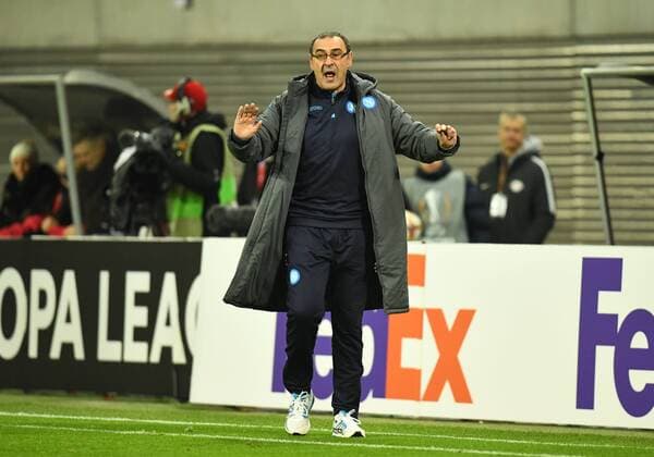 Fussball, Herren, Saison 2017 2018, Europa League (Zwischenrunde, Rückspiel), RB Leipzig - SSC Neapel, Trainer Maurizio Sarri (SSC Neapel), 22.02. 2017, Copyright: xMatthiasxKochx