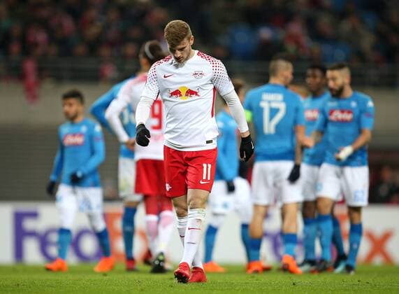 22.02.2018, Fussball UEFA Europa League 2017 2018, Zwischenrunde, RB Leipzig - SSC Neapel, in der Red Bull Arena Leipzig. Timo Werner (RB Leipzig)
