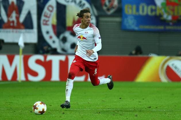 22.02.2018, xkvx, Fussball Europa League, RB Leipzig - SSC Neapel, emspor, v.l. Yussuf Poulsen (RBL - RB Leipzig) Leipzig