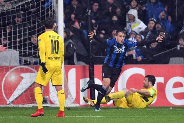 Esultanza gol Rafael Toloi Atalanta goal celebration Reggio Emilia 22-02-2018 Stadio del Tricolore Football Calcio Europa League 2017 2018 round of 32 Atalanta - Borussia Dortmund Foto Andrea Staccioli Insidefoto andreaxstaccioli