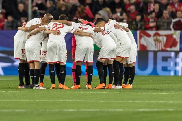 Spain, Sevilla 21.02.2018, UEFA Champions League - 2017 18 Season, Round of 16, First leg, Sevilla FC - Manchester United ManU FC, Teamkreis Sevilla ( DeFodi507
