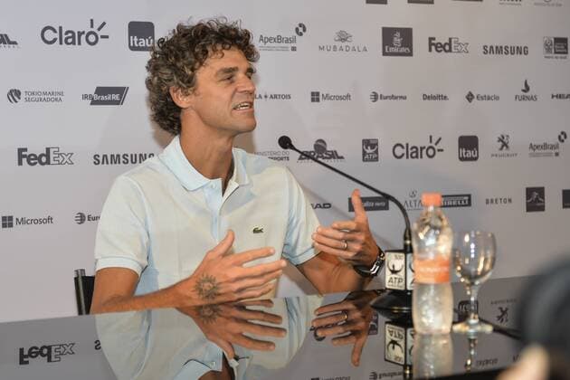 Rio Open 2018 RIO DE JANEIRO, RJ - 22.02.2018: RIO OPEN 2018 - Gustavo Kuerten at a press conference PK Pressekonferenz during Rio Open 2018 held at the Jockey Club Brasileiro in Rio de Janeiro, RJ. (Photo: Celso Pupo Fotoarena) x1490193x  CelsoxPupo