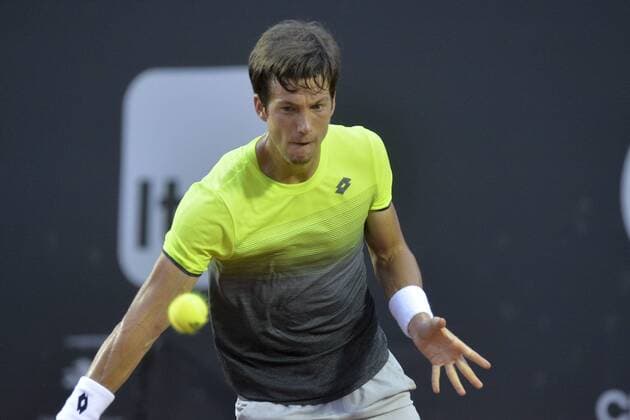 Rio Open 2018 RIO DE JANEIRO, RJ - 22.02.2018: RIO OPEN 2018 - Aljaz Bedene (SLO) and Pablo Carreno Bustas (ESP) during Rio Open 2018 held at the Jockey Club Brasileiro in Rio de Janeiro, RJ. (Photo: Celso Pupo Fotoarena) x1490198x  CelsoxPupo