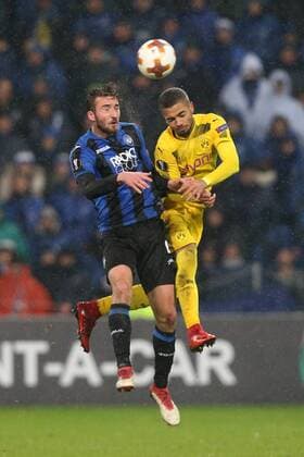 Bryan Cristante ( Atalanta Bergamo 4 ) Jeremy Toljan ( Borussia Dortmund 15 ), Atalanta Bergamo vs. Borussia Dortmund, Europa League, Fussball, 22.02.2018, Reggio Emilia Copyright: xLanger Eibner-Pressefotox EP_HLR