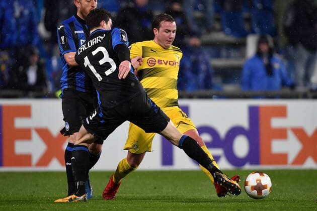 Mattia Caldara, Mario Gotze Reggio Emilia 22-02-2018 Stadio del Tricolore Football Calcio Europa League 2017 2018 round of 32 Atalanta - Borussia Dortmund Foto Andrea Staccioli Insidefoto andreaxstaccioli