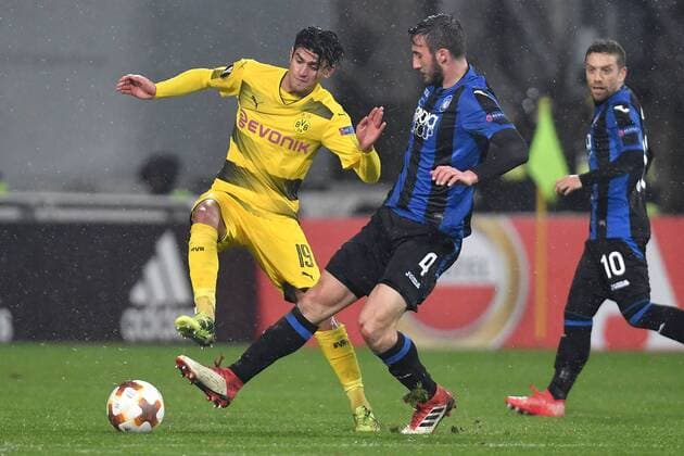 Mahmoud Dahoud, Bryan Cristante, Reggio Emilia 22-02-2018 Stadio del Tricolore Football Calcio Europa League 2017 2018 round of 32 Atalanta - Borussia Dortmund Foto Andrea Staccioli Insidefoto andreaxstaccioli