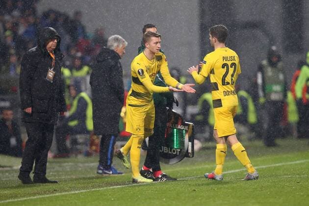 Marco Reus ( Borussia Dortmund 11 ) kommt fuer Christian Pulisic ( Borussia Dortmund 22 ), Atalanta Bergamo vs. Borussia Dortmund, Europa League, Fussball, 22.02.2018, Reggio Emilia Copyright: xLanger Eibner-Pressefotox EP_HLR