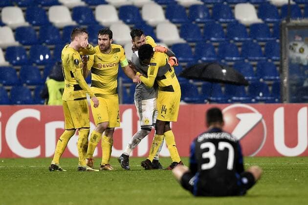 Db Reggio Emilia 22 02 2018 - Europa League Atalanta-Borussia Dortmund foto Daniele Buffa Image nella foto: esultanza fine gara Borussia 