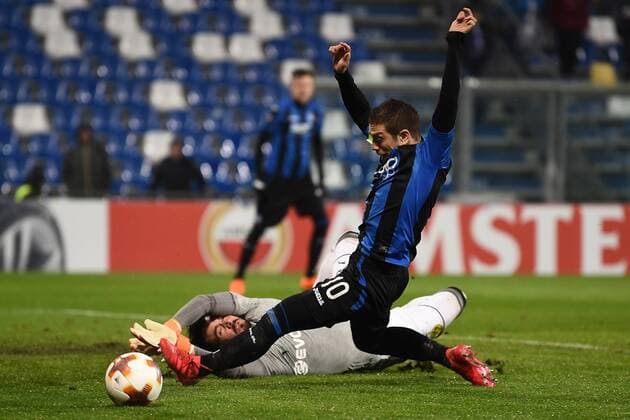 Mg Reggio Emilia 22 02 2018 - Europa League Atalanta-Borussia Dortmund foto Matteo Gribaudi Image nella foto: Alejandro Gomez-Roman Burki 