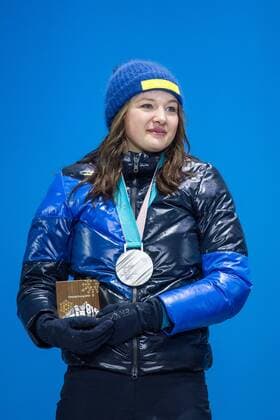 180223 Linn Persson of Sweden Silver, celebrates at the Medal Ceremony for the Women s Biathlon 4x6 km relay during day fourteen of the 2018 Winter Olympics on February 23, 2018 in Pyeongchang. Photo: Joel Marklund BILDBYRAN kod JM 87647 Copyright: JOELxMARKLUND BB180223JM079