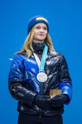 180223 Mona Brorsson of Sweden Silver, celebrates at the Medal Ceremony for the Women s Biathlon 4x6 km relay during day fourteen of the 2018 Winter Olympics on February 23, 2018 in Pyeongchang. Photo: Joel Marklund BILDBYRAN kod JM 87647 Copyright: JOELxMARKLUND BB180223JM080