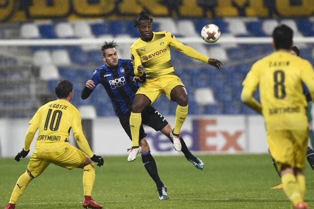 Db Reggio Emilia 22 02 2018 - Europa League Atalanta-Borussia Dortmund foto Daniele Buffa Image nella foto: Rafael Toloi-Michy Batshuayi 