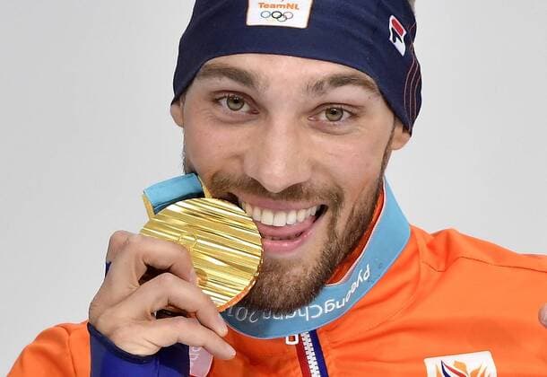 23-02-2018 SCHAATSEN: OLYMPISCHE SPELEN: Olympic Games Olympische Spiele Olympia OS PYEONGCHANG 2018 Kjeld Nuis heeft op de 1000 meter zijn tweede goud van deze Winterspelen veroverd. Hij was met 1.07,95 net wat sneller dan de Noor Havard Lorentzen die zilver pakte. Foto: Soenar Chamid xVIxVIxImagesx xSoenarxChamidxsportfotografiexIVx 10161276