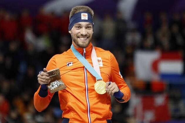 GANGNEUNG , 23-02-2018 , Gangneung Oval , 1000 meter heren , Kjeld Nuis wint goud OS2018: 1000 meter heren  x2011082x