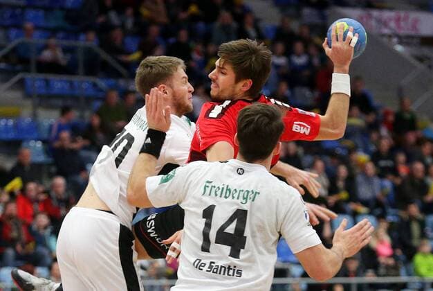BAU 23.02.2018 Bietigheim Handball SG BBM Bietigheim vs. HC Elbflorenz Dresden, Paco Barthe (BBM, Mitte)