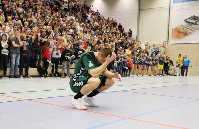 2.HBL HSG Konstanz - HG Saarlouis 24:22. Enttaeuschung nach der Niederlage , Jerome M?ller (HGS). beim Spiel HSG Konstanz - HG Saarlouis, Handball, 2 . Liga, 23.02.2018 Konstamz Copyright: xEIBNER PeterxPisax EP_EER