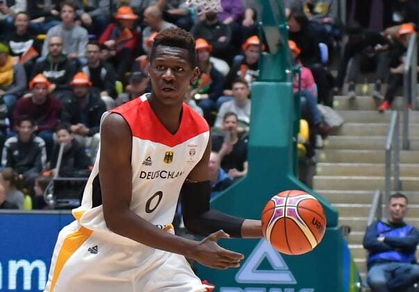 23.02.2018, xblx, Basketball DBB WM Quali, Deutschland - Serbien, emspor, v.l. Isaac Bonga (Deutschland, Deutscher Basketball Bund, DBB) Frankfurt am Main