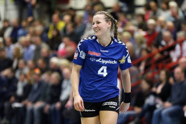 Freude bei Gisa Klaunig (HSG Blomberg-Lippe 4), HSG Blomberg-Lippe vs Neckarsulmer Union, Handball, 1. Frauen Bundesliga, 24.02.2018, Blomberg Copyright: xEIBNER JanxStrohdiekx EP_JSK