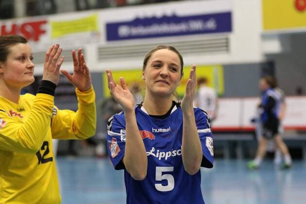 Siegesjubel bei Franziska Mueller (HSG Blomberg-Lippe 5), HSG Blomberg-Lippe vs Neckarsulmer Union, Handball, 1. Frauen Bundesliga, 24.02.2018, Blomberg Copyright: xEIBNER JanxStrohdiekx EP_JSK