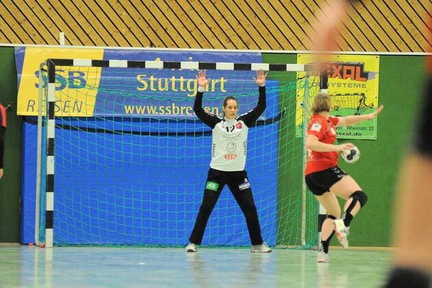 Monika Lide (SG H2Ku Herrenberg Kuties 12) im Tor SG H2Ku Herrenberg Kuties,Handball,Ligaspiel,24.02.2018, Herrenberg Copyright: xEIBNER Tobias_Baurx EP_TBR