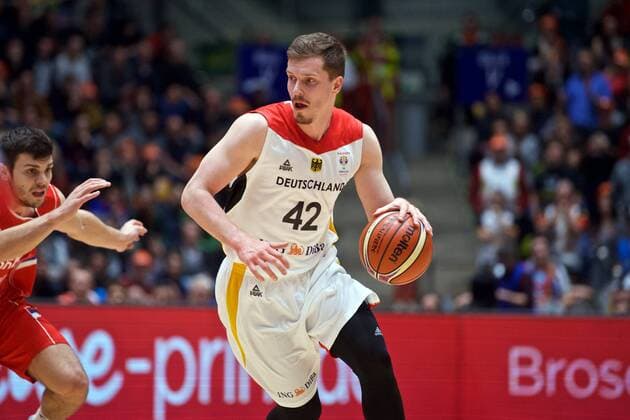 Basketball Frankfurt 23.02.2018 European Qualifiers for the World Cup 2019 Qualifikation für die WM 2019 Deutschland (GER) - Serbien (SRB) Andreas Obst (Deutschland, No.42)