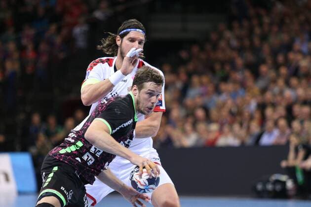 Kentin Mahe (SG Flensburg-Handewitt, 35), Laszlo Nagy (Telekom Veszprem HC, 19) Flensburg Schleswig-Holstein Deustchland Flens-Arena Copyright: xAgentur54Gradx xSpeedphotosx