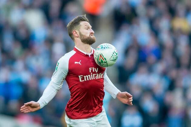 Shkodran Mustafi of Arsenal during the EFL Carabao Cup Final match between Arsenal and Manchester City at Wembley Stadium, London, England on 25 February 2018. Copyright: xSalvioxCalabresex 19050014