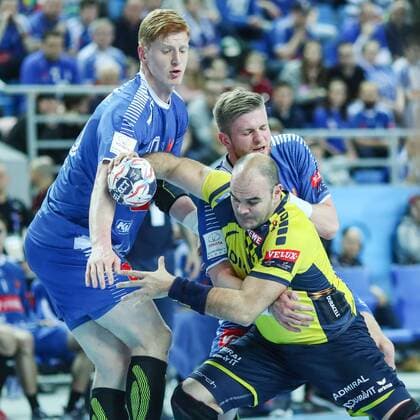 25.02.2018 PLOCK, ORLEN ARENA PILKA RECZNA, HANDBALL VELUX EHF CHAMPIONS LEAGUE 2017 2018 LIGA MISTRZOW EHF MECZ ORLEN WISLA PLOCK - RHEIN NECKAR LOWEN NZ TOMASZ GEBALA, RAFAEL GONZALEZ BAENA, MACIEJ GEBALA FOTO LUKASZ GROCHALA CYFRASPORT NEWSPIX.PL --- Newspix.pl FRANCE OUT!  20180225CSLG0008