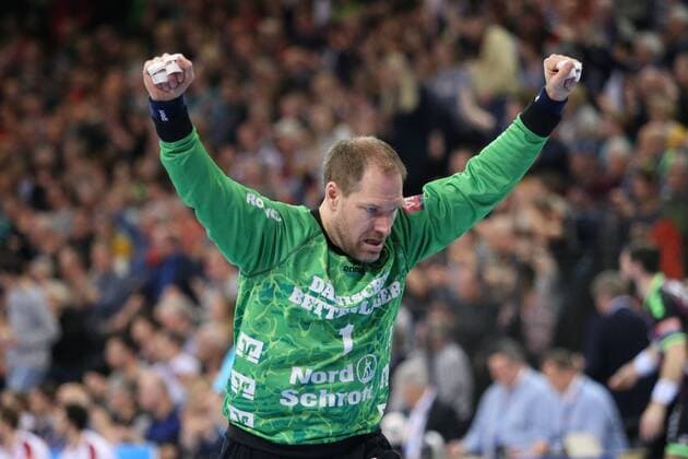 SG Flensburg-Handewitt - Telekom Veszprem HC, EHF Champions League; Flensburg, 25.02.18 Flensburg, 25.02.18, Handball, VELUX EHF Champions League, Saison 2017 2018, Gruppenphase, SG Flensburg-Handewitt - Telekom Veszprem HC : Jubel Mattias Andersson (SG Flensburg-Handewitt, 01)