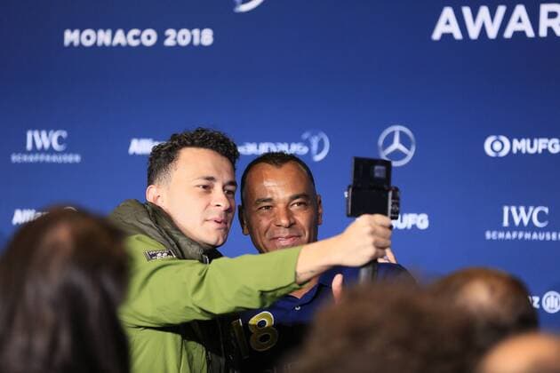 Bilder des Tages - SPORT Marcos Evangelista de Moraes, kurz Cafu, ehemaliger brasilianischer Fußballspieler, wurde 1994 und 2002 als Mannschaftskapitän der brasilianischen Nationalmannschaft Weltmeister, Academy Member Laureus, bei den Laureus Awards 2018 im Fürstentum Monaco