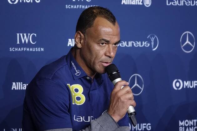 Marcos Evangelista de Moraes, kurz Cafu, ehemaliger brasilianischer Fußballspieler, wurde 1994 und 2002 als Mannschaftskapitän der brasilianischen Nationalmannschaft Weltmeister, Academy Member Laureus, bei den Laureus Awards 2018 im Fürstentum Monaco