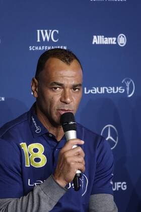 Marcos Evangelista de Moraes, kurz Cafu, ehemaliger brasilianischer Fußballspieler, wurde 1994 und 2002 als Mannschaftskapitän der brasilianischen Nationalmannschaft Weltmeister, Academy Member Laureus, bei den Laureus Awards 2018 im Fürstentum Monaco