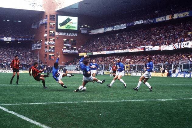 GOL BRIAN LAUDRUP CAMPIONATO SERIE A 1993-94 SAMPDORIA-MILAN 3-2