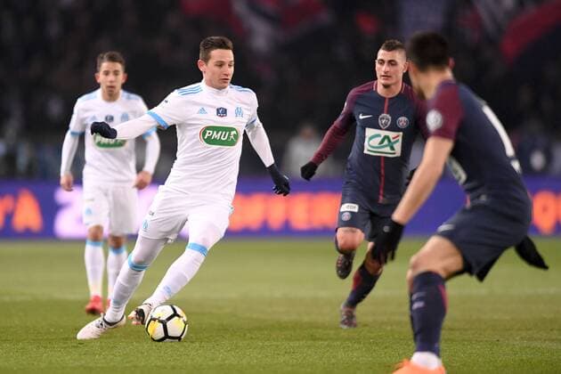 06 MARCO VERRATTI (psg) - 26 FLORIAN THAUVIN (om) FOOTBALL : Paris SG vs Marseille - Coupe de France - 28 02 2018 AnthonyBIBARD FEP Panoramic 