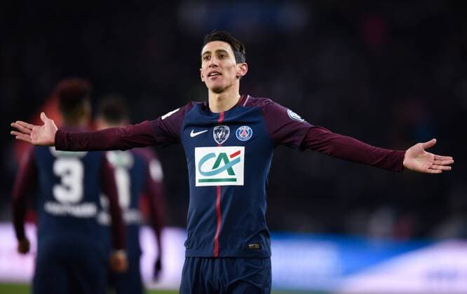 Joie de Angel Di Maria ( PSG ) FOOTBALL : Paris Saint Germain vs Olympique de Marseille - Coupe de France - Paris - 28 02 2018 FedericoPestellini Panoramic 