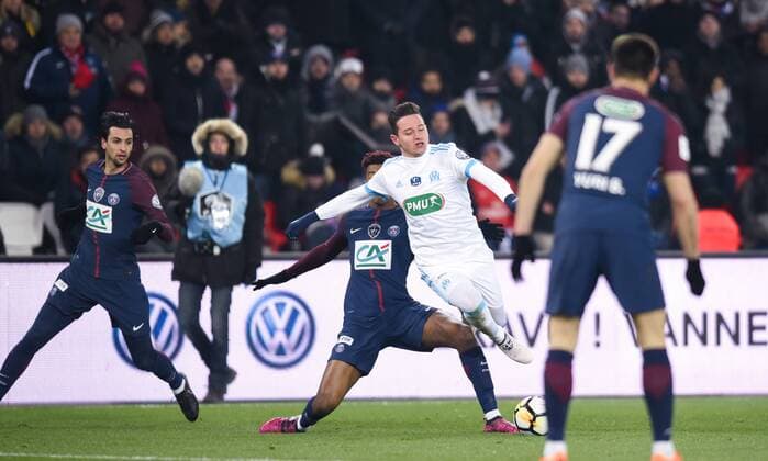 Florian Thauvin ( Olympique Marseille ) FOOTBALL : Paris Saint Germain vs Olympique de Marseille - Coupe de France - Paris - 28 02 2018 FedericoPestellini Panoramic 