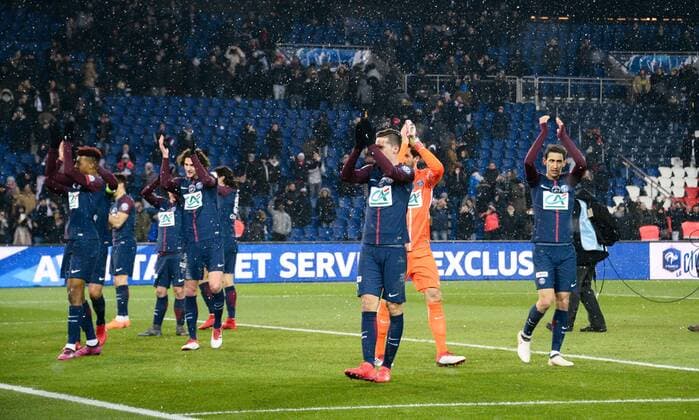 Joie du PSG FOOTBALL : Paris Saint Germain vs Olympique de Marseille - Coupe de France - Paris - 28 02 2018 FedericoPestellini Panoramic 